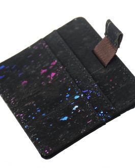 Rainbow Cork Card Holder Black cork card case-5