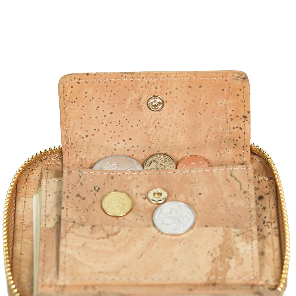 Cork Bi Fold Zipper Wallet 7